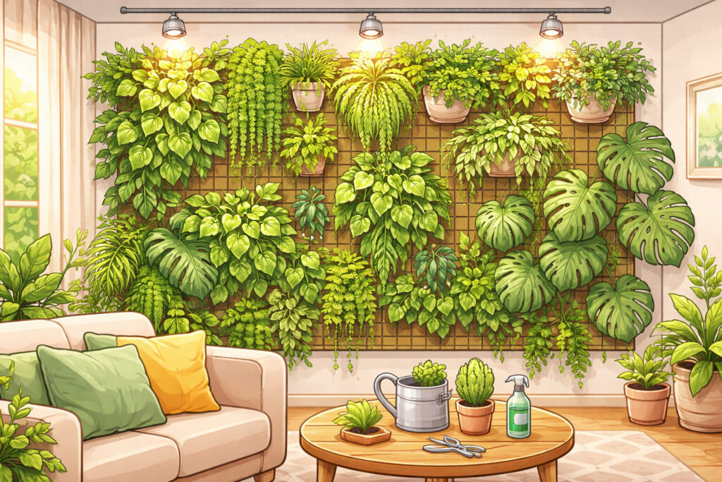 Zo haal je meer sfeer in huis met een plantenmuur binnen